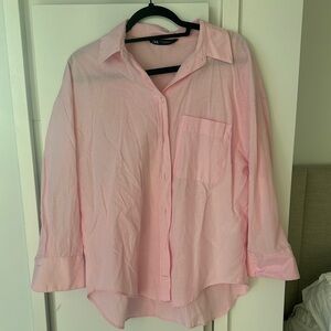 Zara cotton Pink Button-Up Shirt